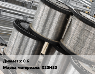 Нихромовая проволока 0.6 Марка: Х20Н80, т цена от 2610000 Тг / т, где купить, условия доставки в Костанае и Костанайской области